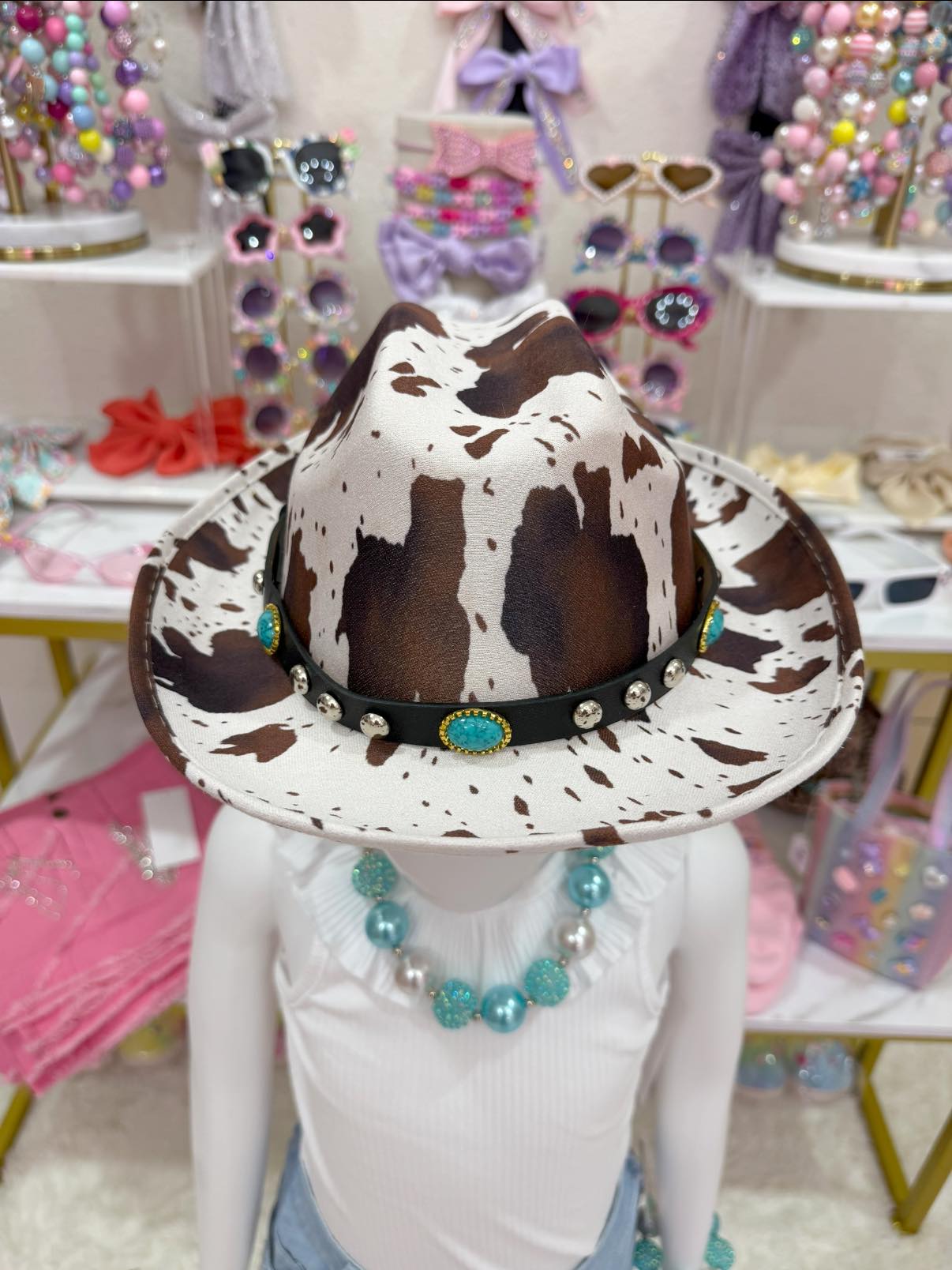 Cow Print Cowgirl Hat